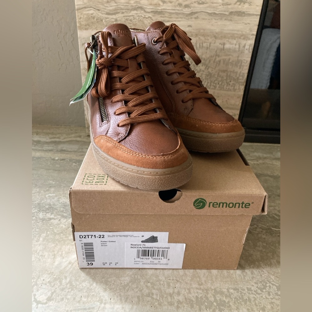 Remonte Womens’s Brown High-Top Sneakers